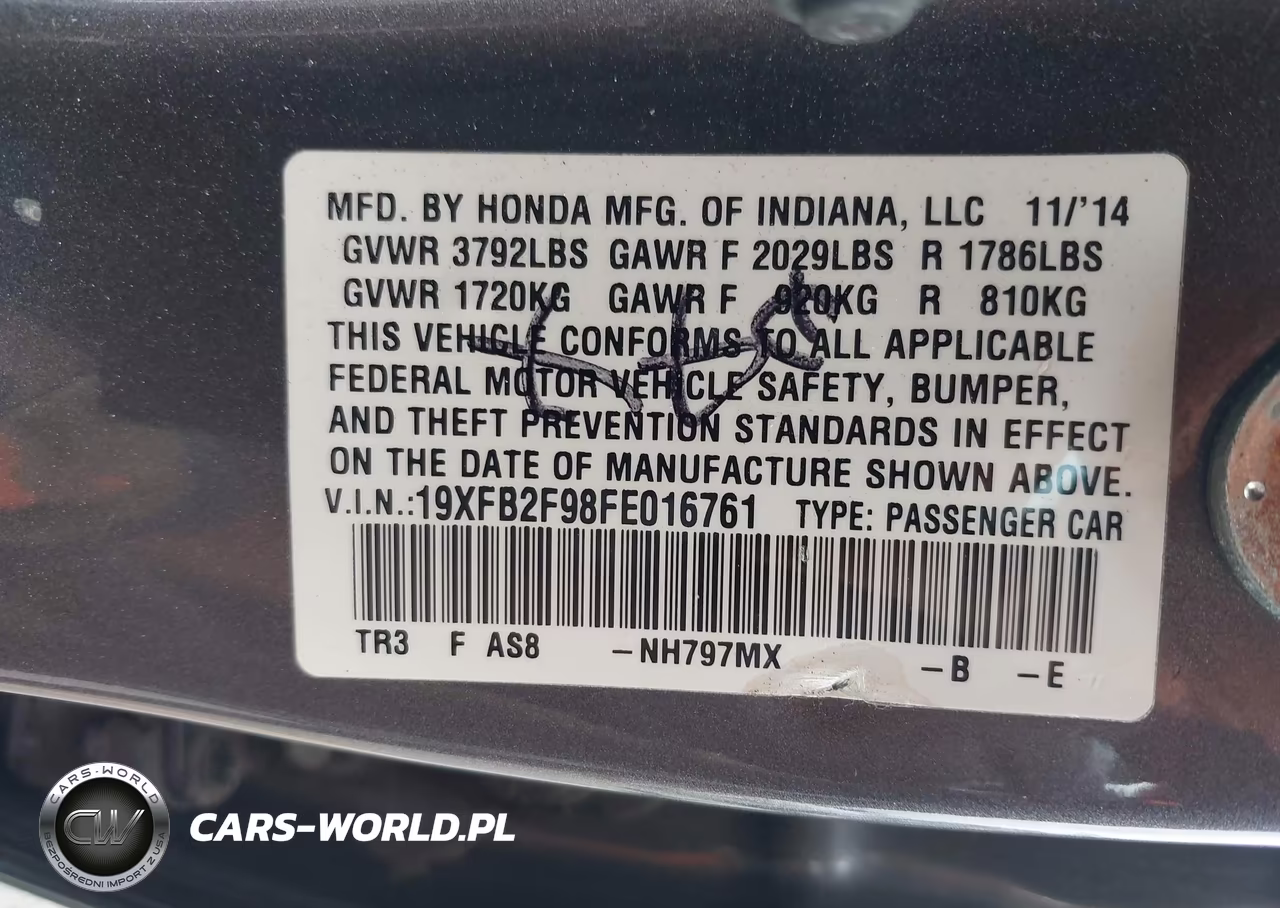 2015 Honda Civic Ex-L VIN:19XFB2F98FE016761 - 9