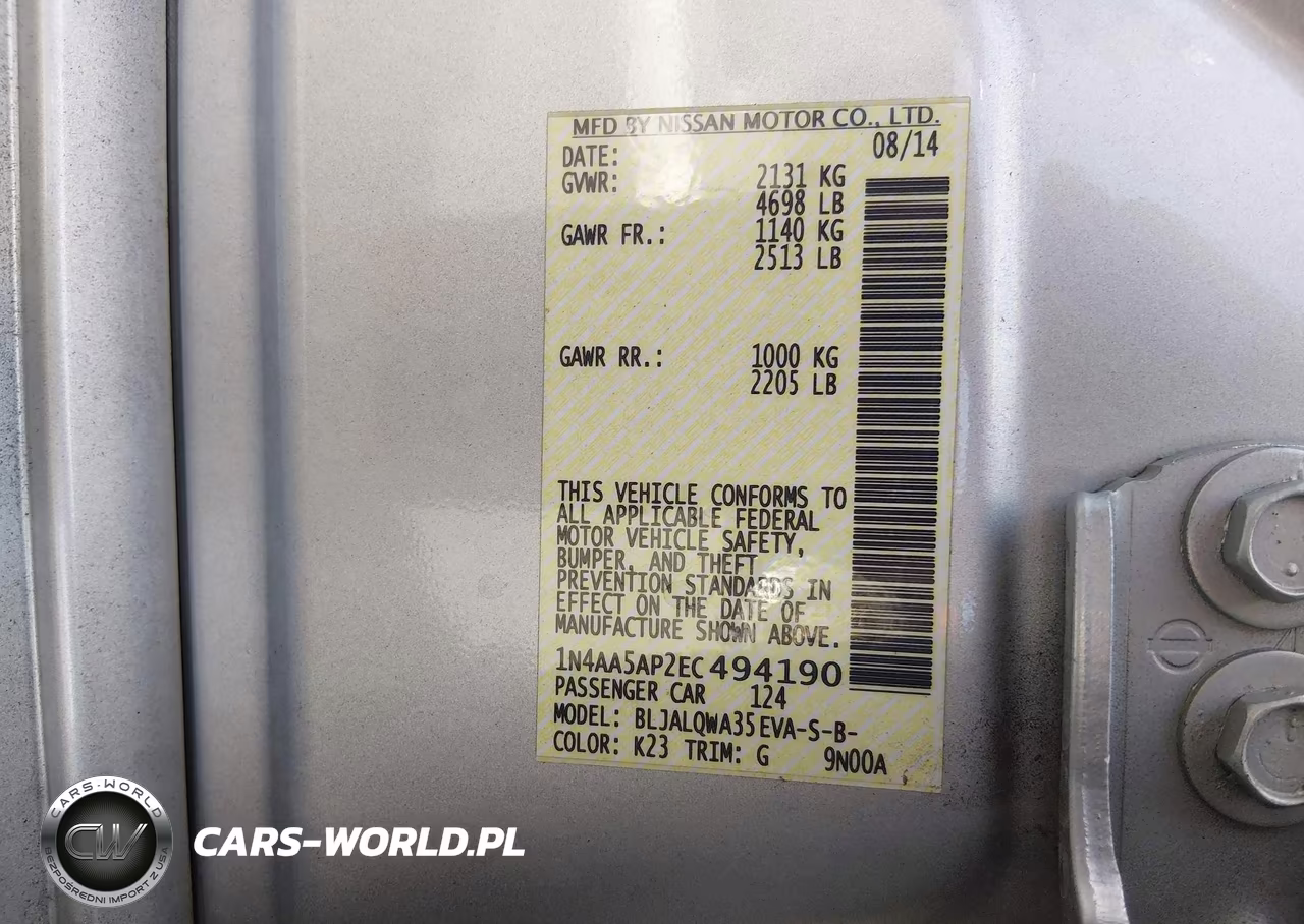 2014 Nissan Maxima 3.5 S-3.5 Sv VIN:1N4AA5AP2EC494190 - 9
