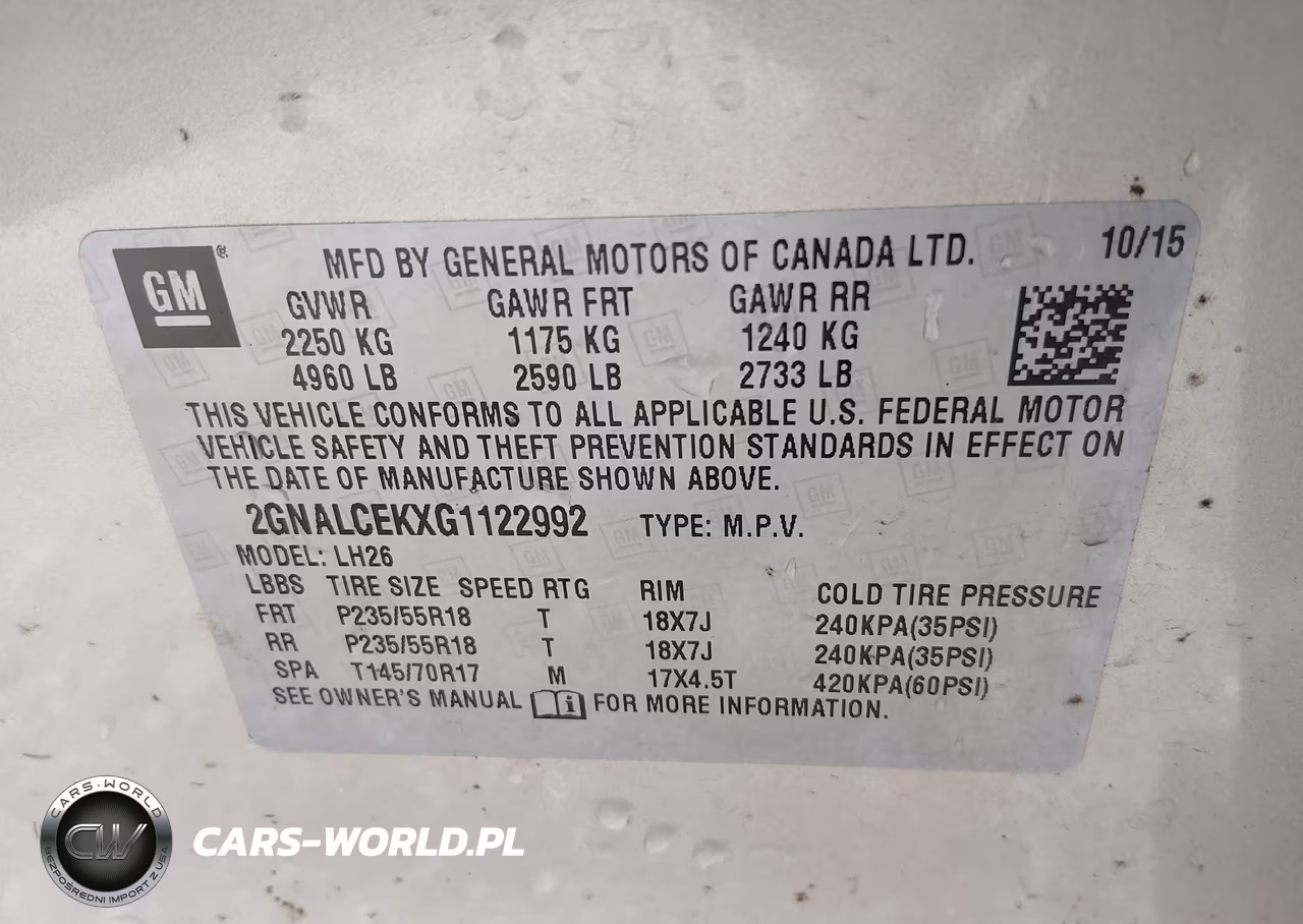 2016 Chevrolet Equinox Lt VIN:2GNALCEKXG1122992 - 9