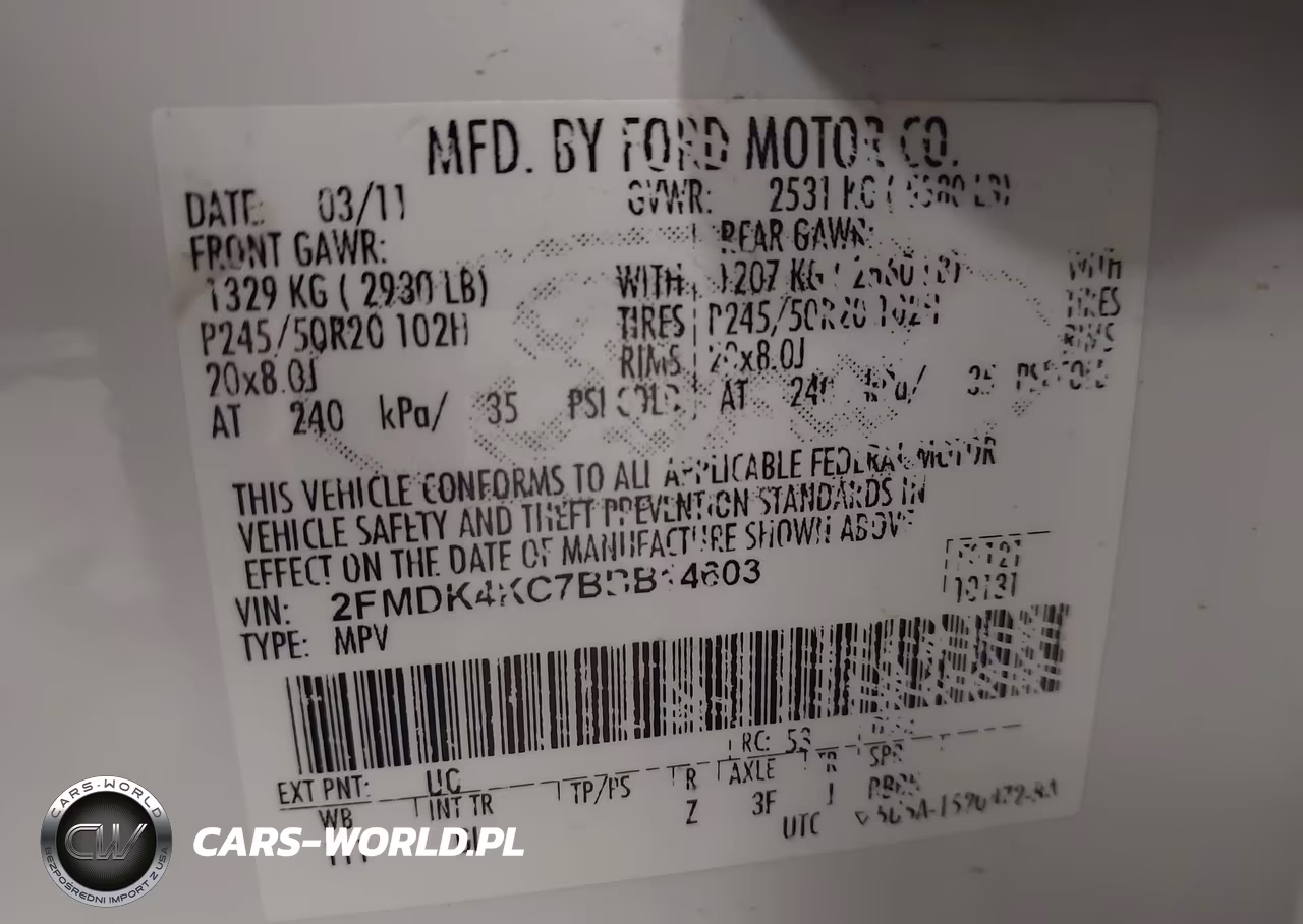 2011 Ford Edge Limited VIN:2FMDK4KC7BBB14603 - 9