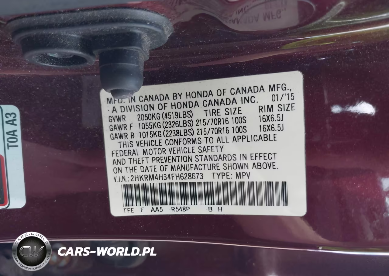 2015 Honda Cr-V Lx VIN:2HKRM4H34FH628673 - 9