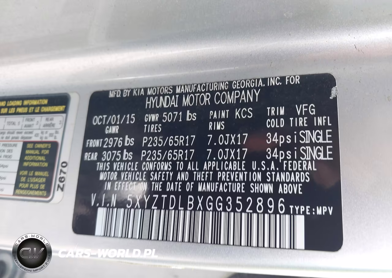 2016 Hyundai Santa Fe Sport 2.4L VIN:5XYZTDLBXGG352896 - 9