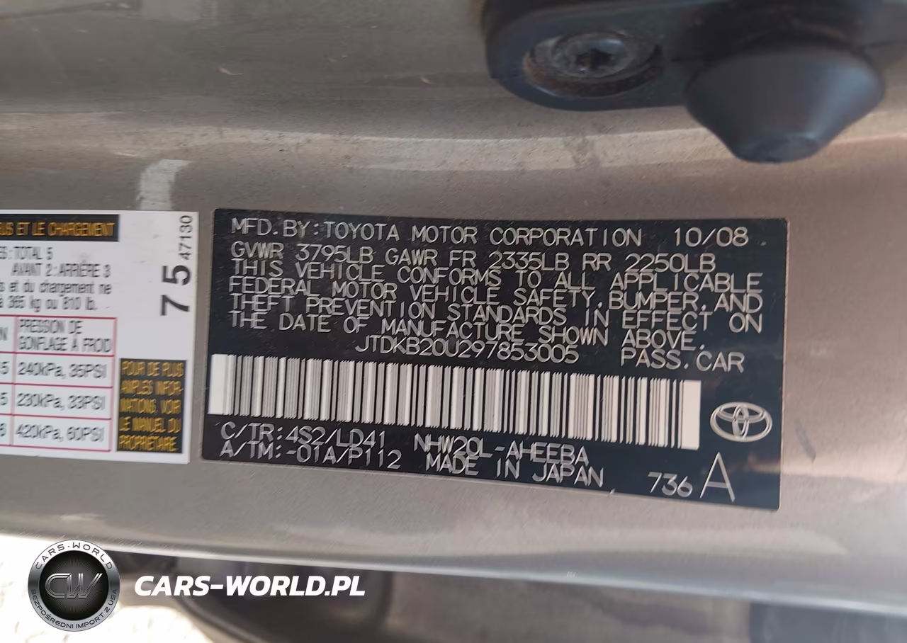 2009 Toyota Prius VIN:JTDKB20U297853005 - 9