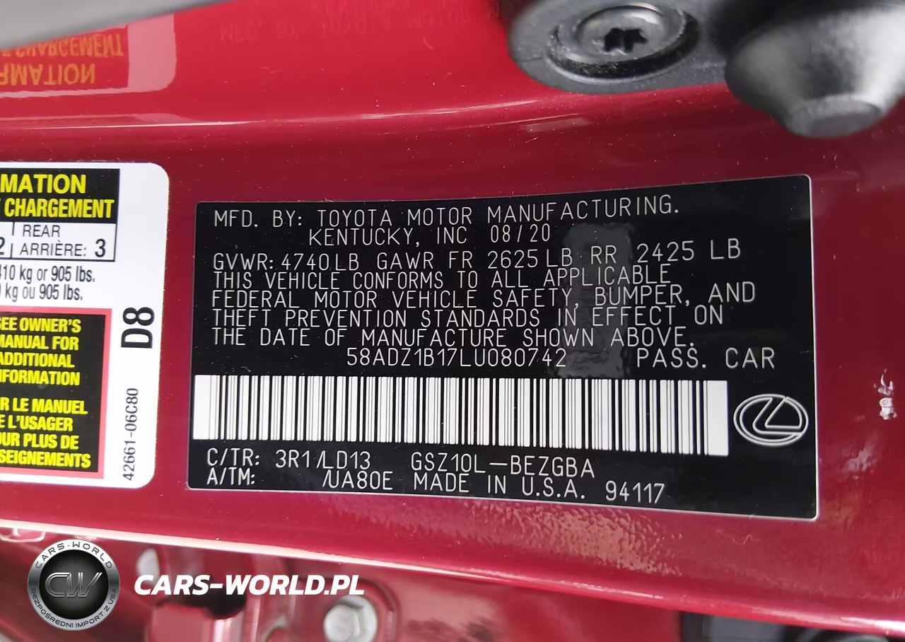 2020 Lexus Es 350 VIN:58ADZ1B17LU080742 - 9
