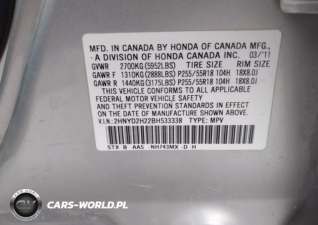 2011 Acura Mdx VIN:2HNYD2H22BH533338 - 9