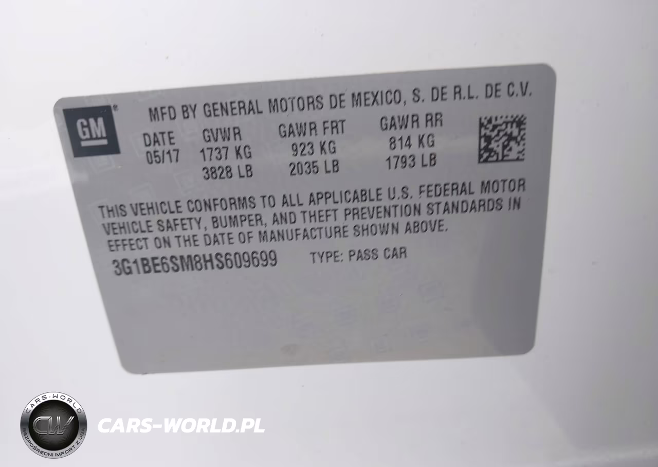 2017 Chevrolet Cruze Lt Auto VIN:3G1BE6SM8HS609699 - 9