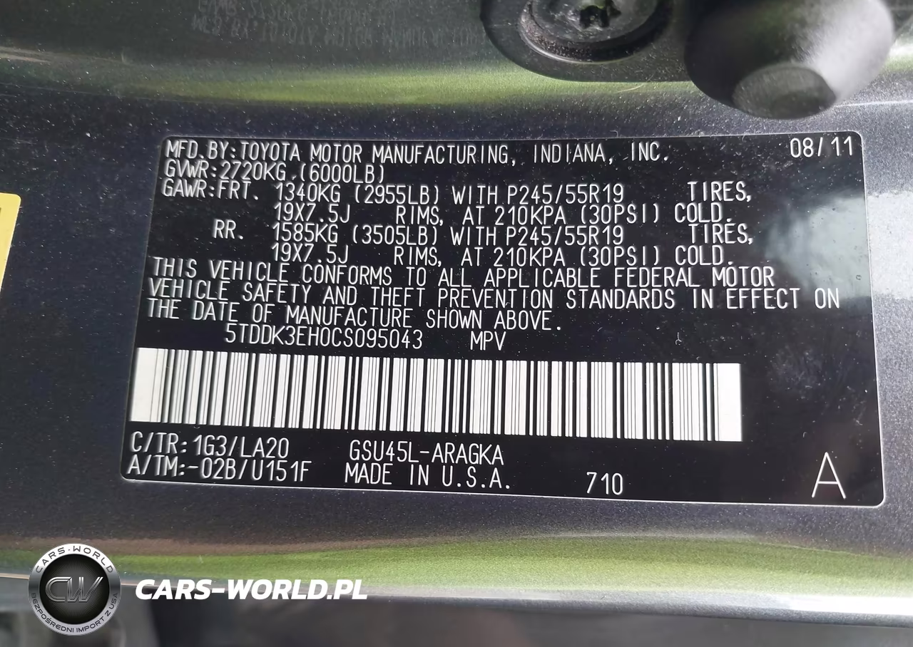 2012 Toyota Highlander Limited V6 VIN:5TDDK3EH0CS095043 - 9