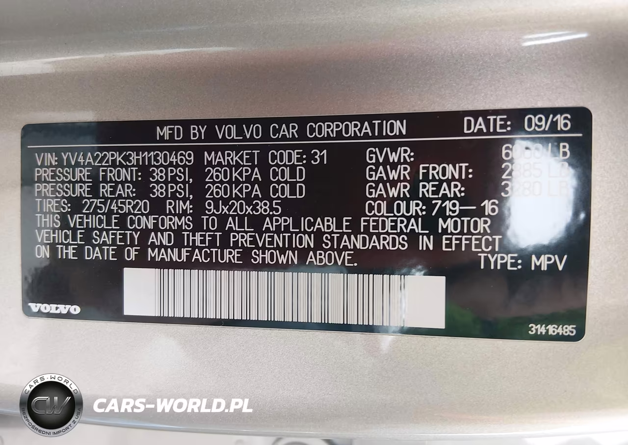 2017 Volvo Xc90 T6 Momentum VIN:YV4A22PK3H1130469 - 9
