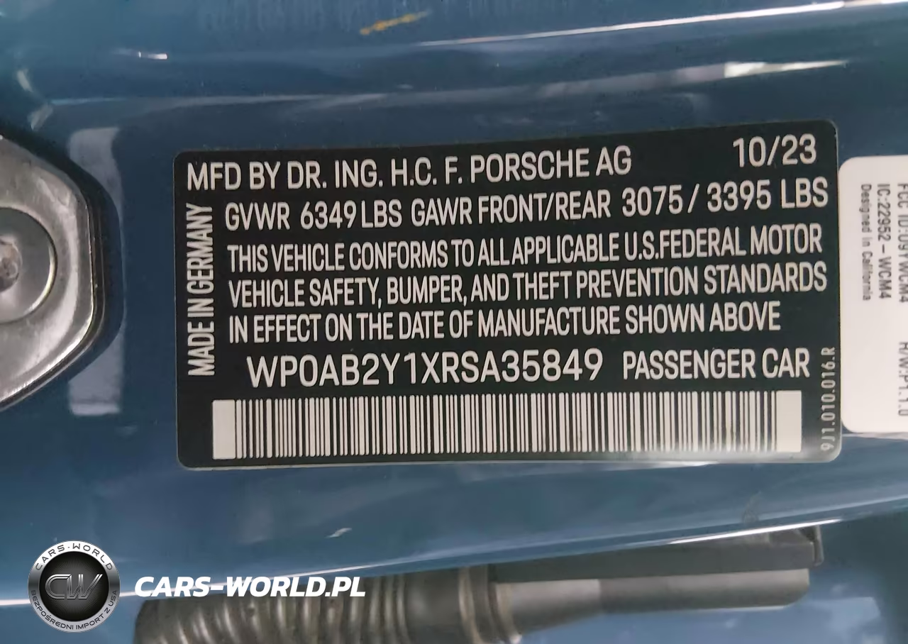 2024 Porsche Taycan 4S VIN:WP0AB2Y1XRSA35849 - 9