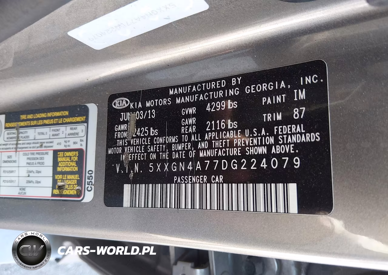 2013 Kia Optima Ex VIN:5XXGN4A77DG224079 - 9