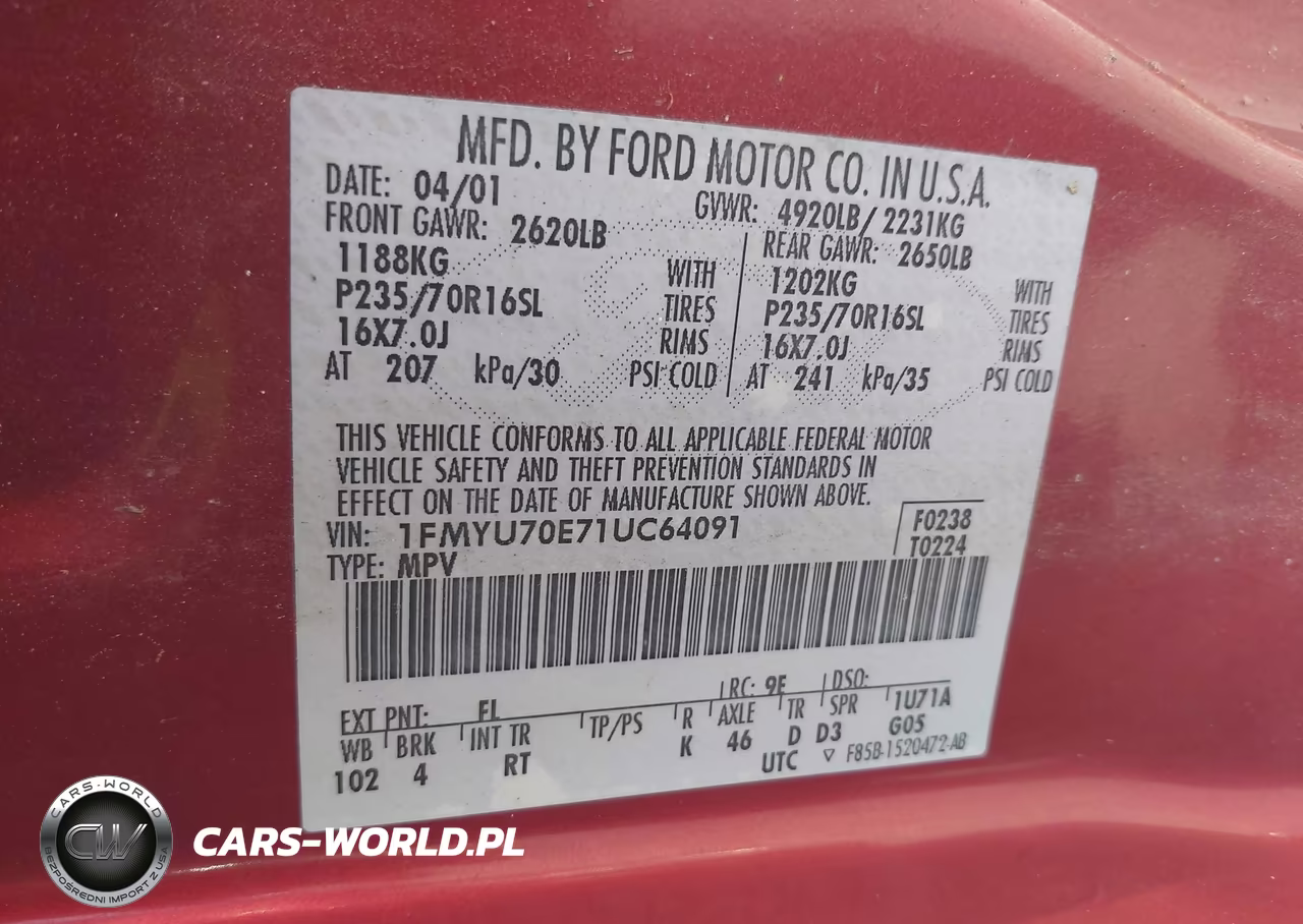 2001 Ford Explorer Sport VIN:1FMYU70E71UC64091 - 9