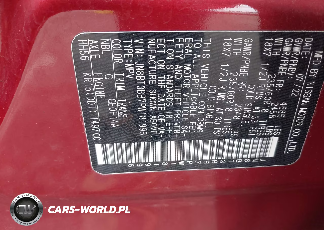 2023 Nissan Rogue Sv Intelligent Awd VIN:JN8BT3BB7PW181996 - 9