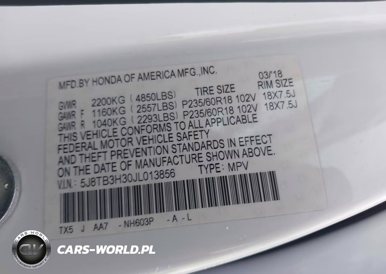 2018 Acura Rdx Acurawatch Plus Package VIN:5J8TB3H30JL013856 - 9
