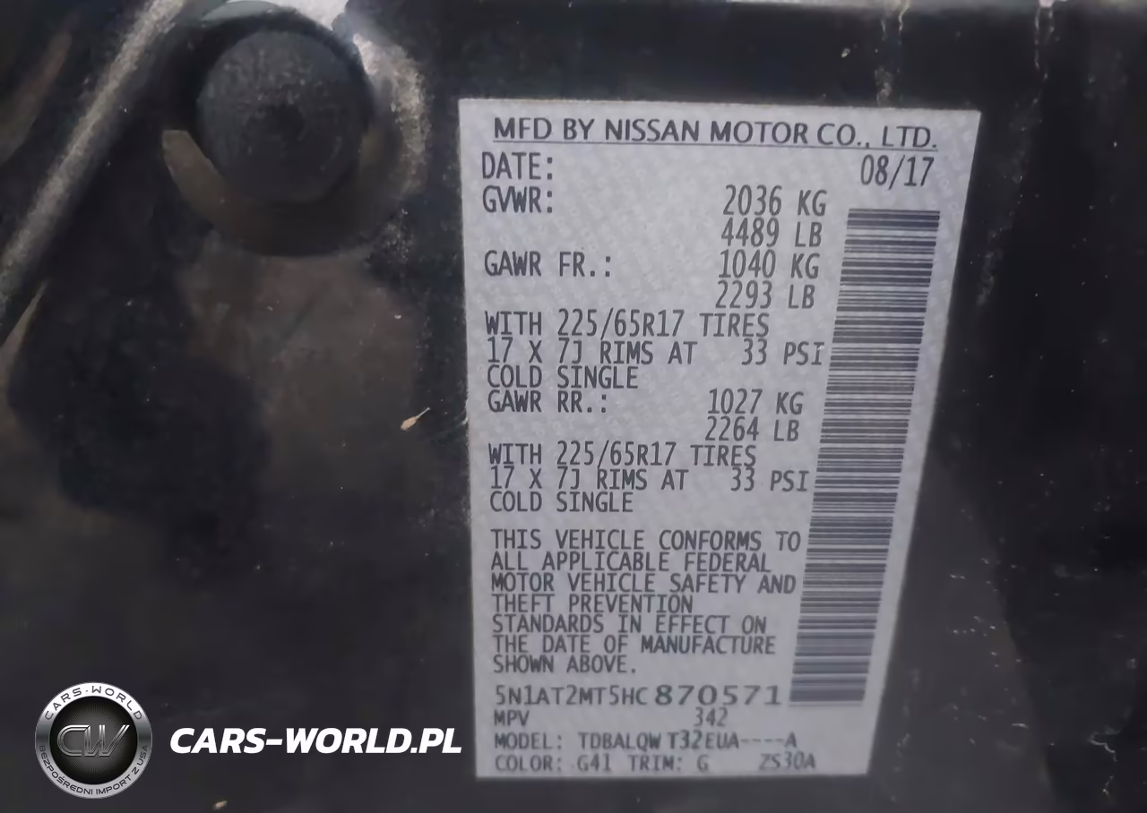 2017 Nissan Rogue Sv VIN:5N1AT2MT5HC870571 - 9