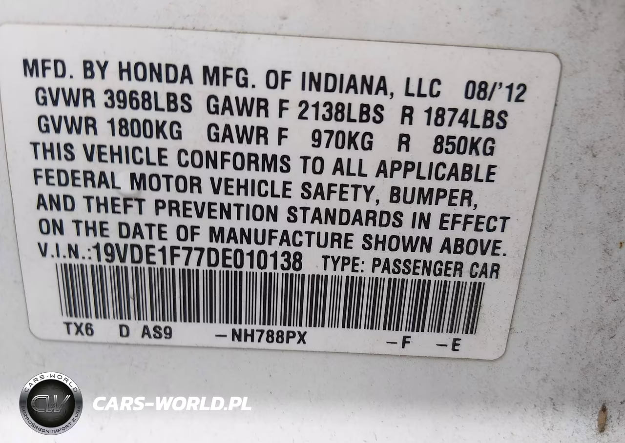 2013 Acura Ilx 2.0L VIN:19VDE1F77DE010138 - 9