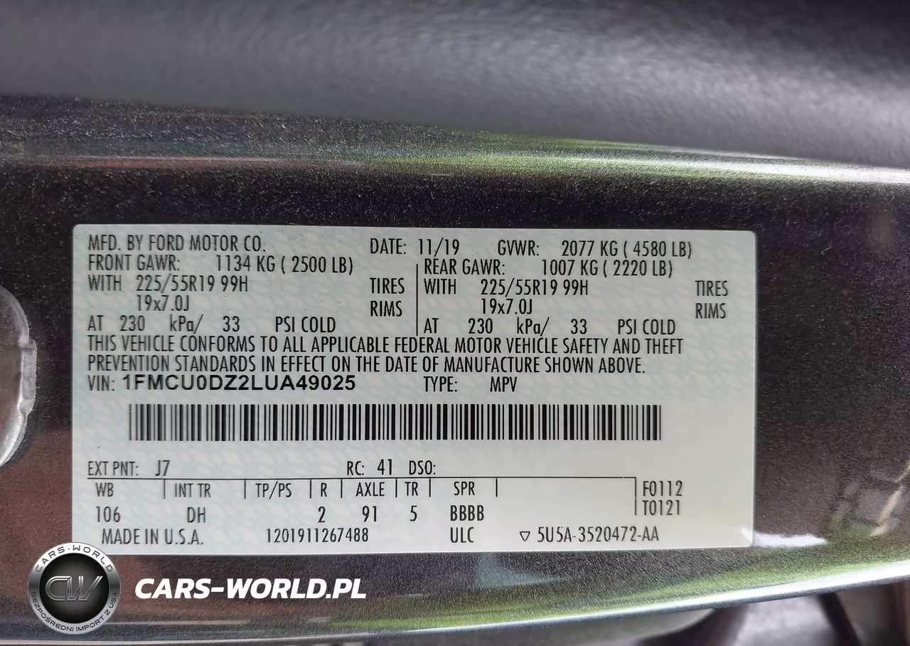 2020 Ford Escape Titanium Hybrid VIN:1FMCU0DZ2LUA49025 - 9