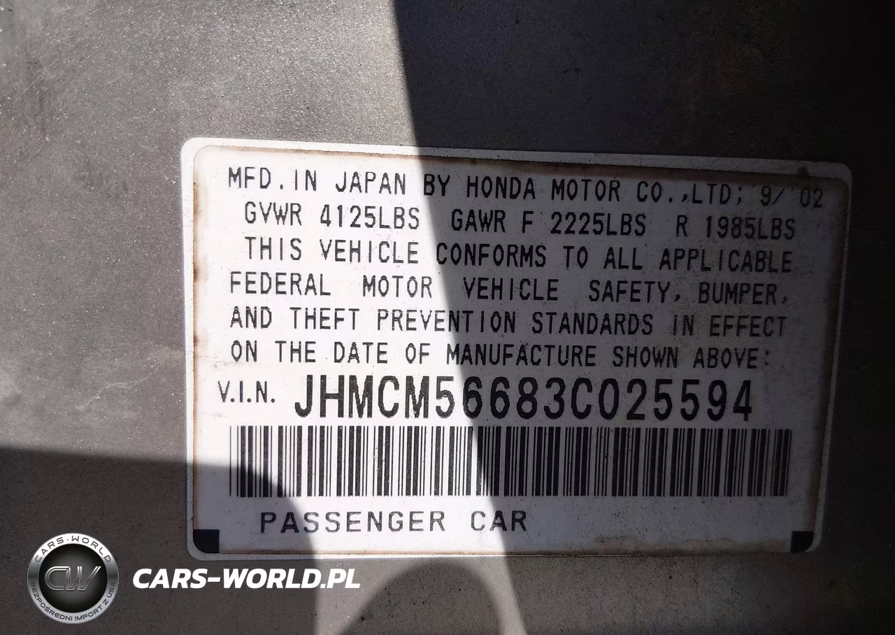 2003 Honda Accord 2.4 Ex VIN:JHMCM56683C025594 - 9