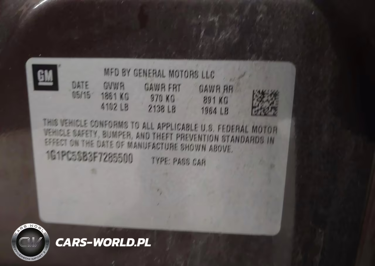 2015 Chevrolet Cruze 1Lt Auto VIN:1G1PC5SB3F7285500 - 9