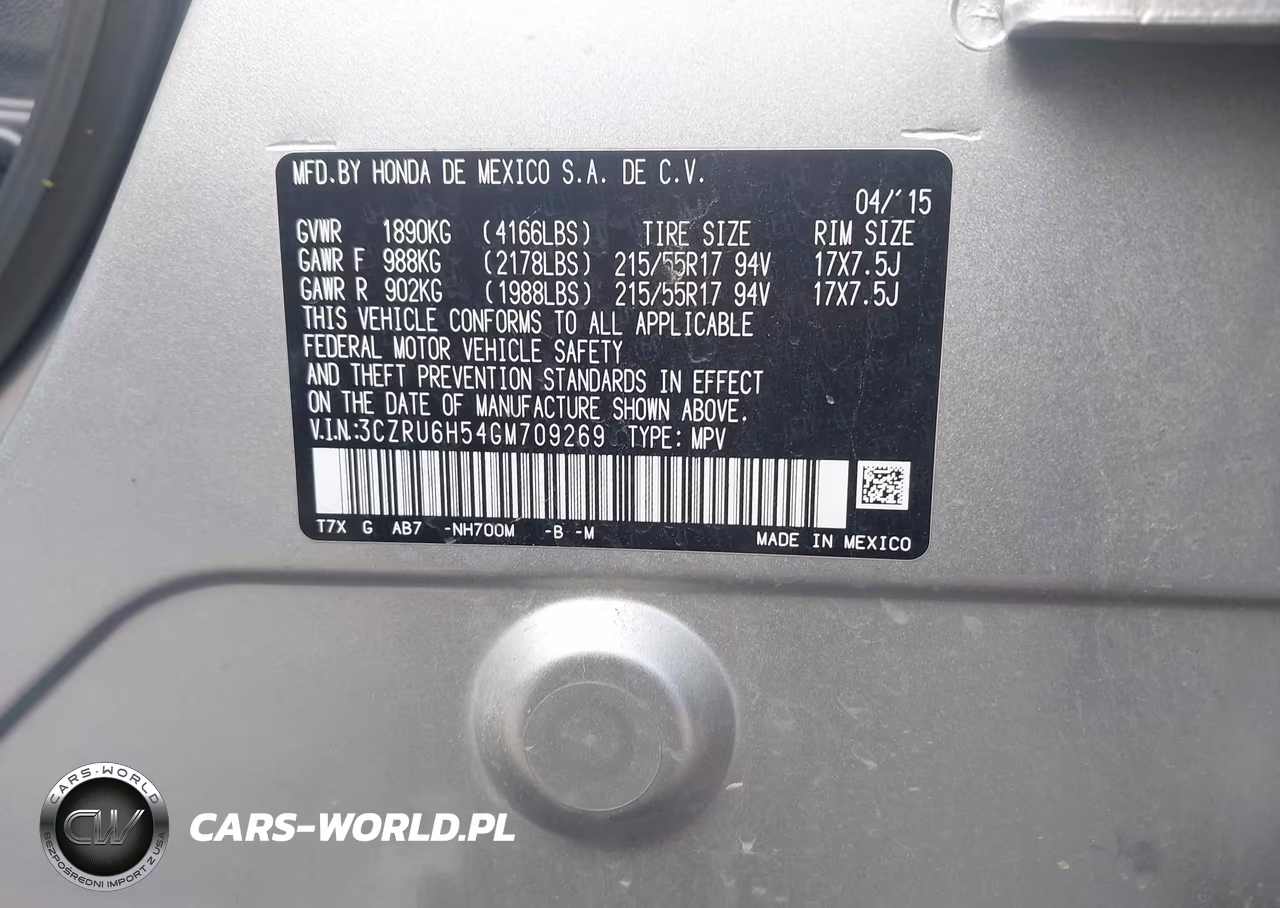 2016 Honda Hr-V Ex VIN:3CZRU6H54GM709269 - 9