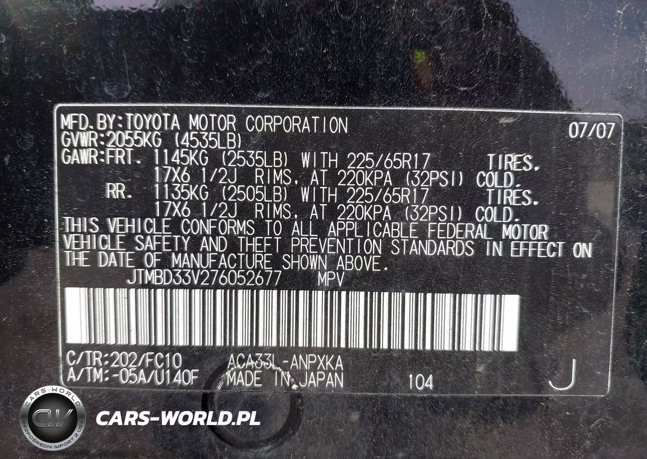 2007 Toyota Rav4 VIN:JTMBD33V276052677 - 9