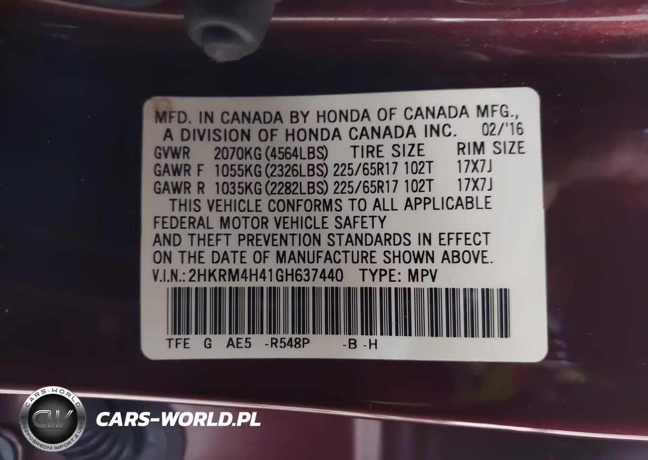 2016 Honda Cr-V Se VIN:2HKRM4H41GH637440 - 9