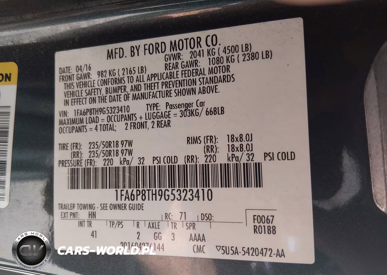 2016 Ford Mustang Ecoboost VIN:1FA6P8TH9G5323410 - 9