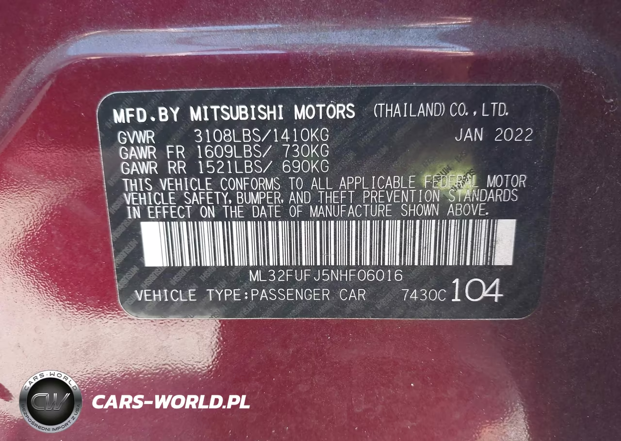 2022 Mitsubishi Mirage G4 Es VIN:ML32FUFJ5NHF06016 - 9