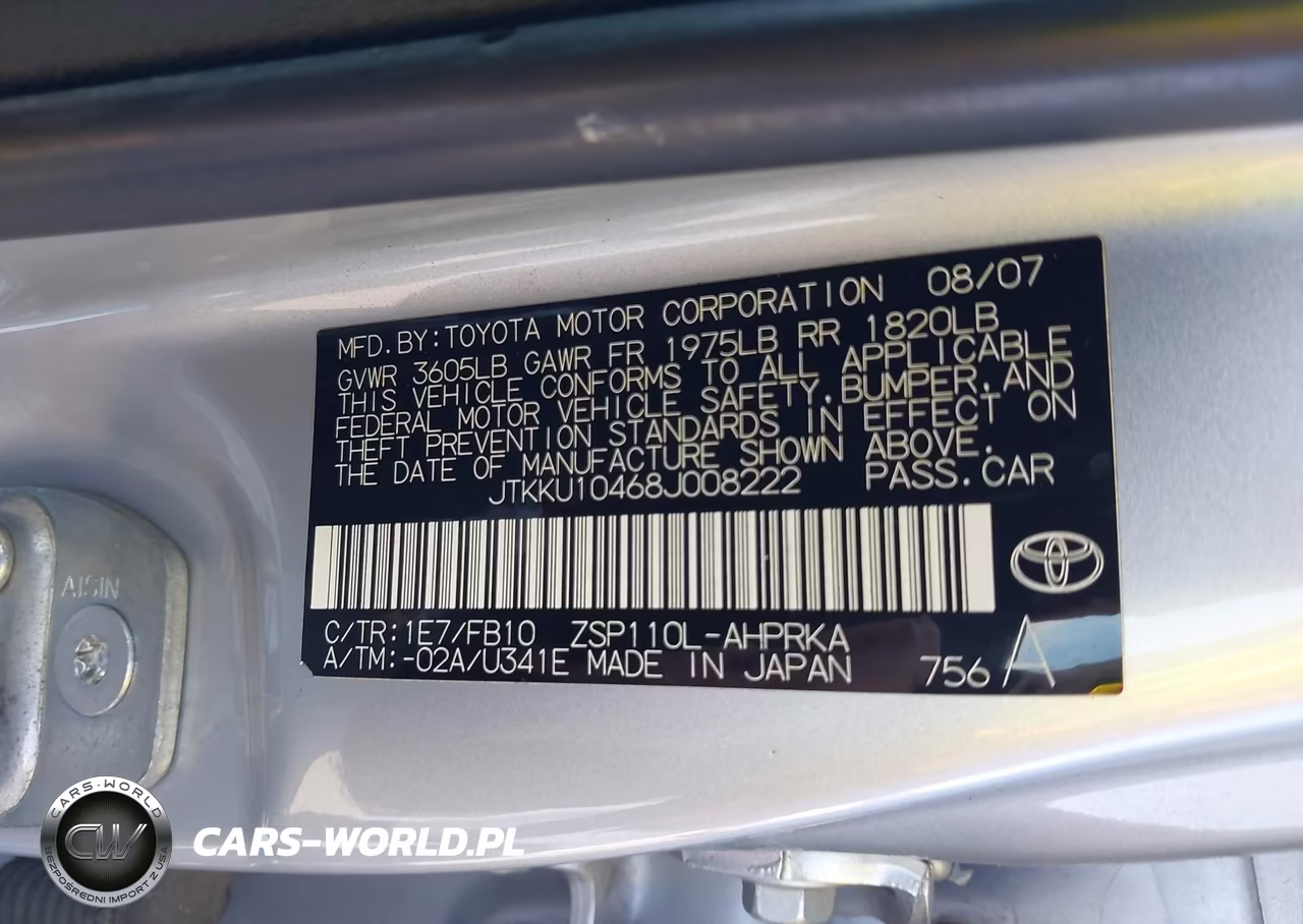 2008 Scion Xd VIN:JTKKU10468J008222 - 9