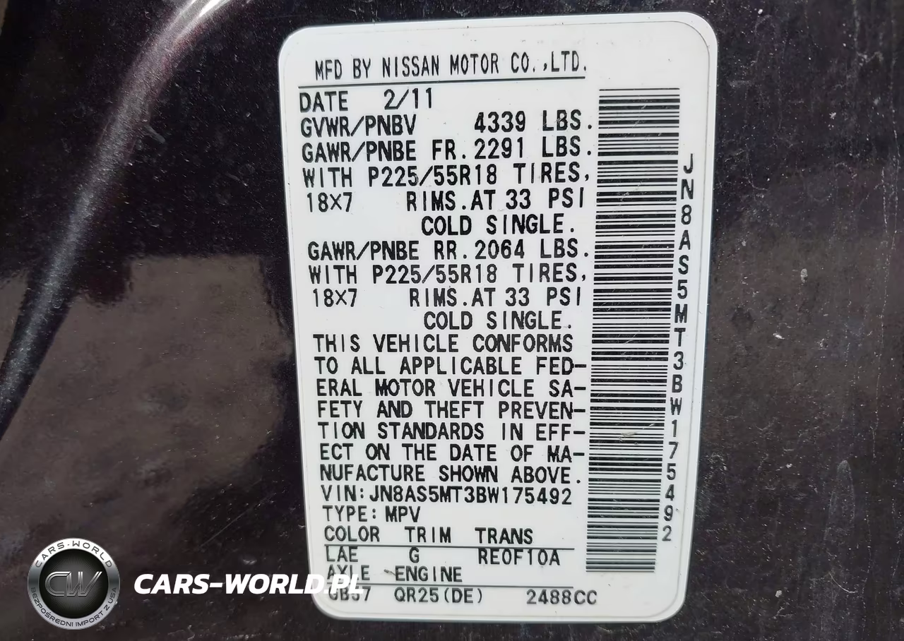 2011 Nissan Rogue Sv VIN:JN8AS5MT3BW175492 - 9