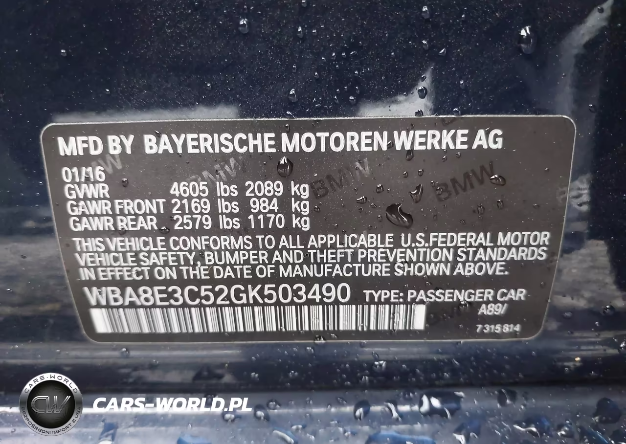 2016 BMW 328I xDrive VIN:WBA8E3C52GK503490 - 9