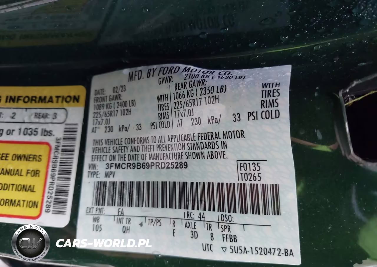 2023 Ford Bronco Sport Big Bend VIN:3FMCR9B69PRD25289 - 9