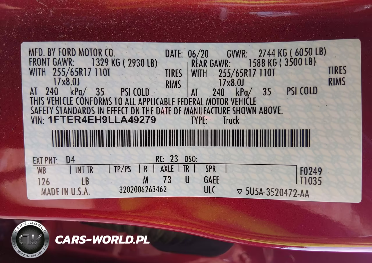 2020 Ford Ranger Xlt VIN:1FTER4EH9LLA49279 - 9