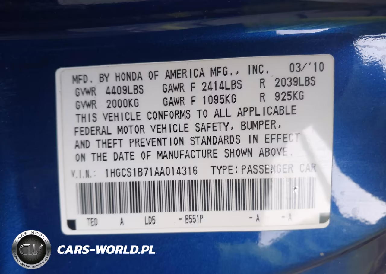 2010 Honda Accord 2.4 Ex VIN:1HGCS1B71AA014316 - 9