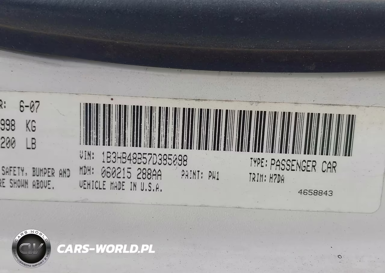 2007 Dodge Caliber Sxt VIN:1B3HB48B57D385098 - 9