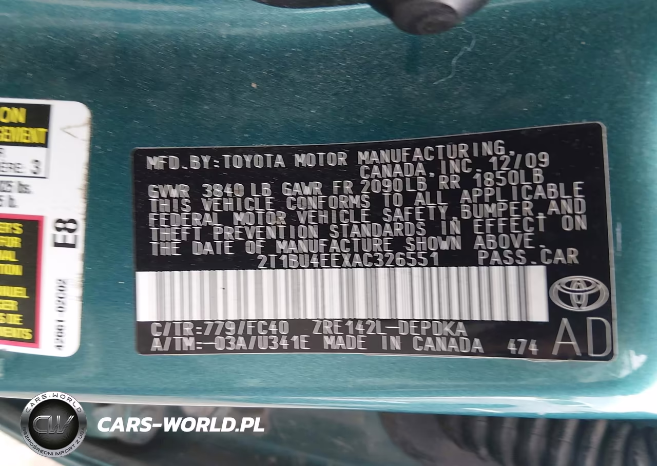 2010 Toyota Corolla Le VIN:2T1BU4EEXAC326551 - 9