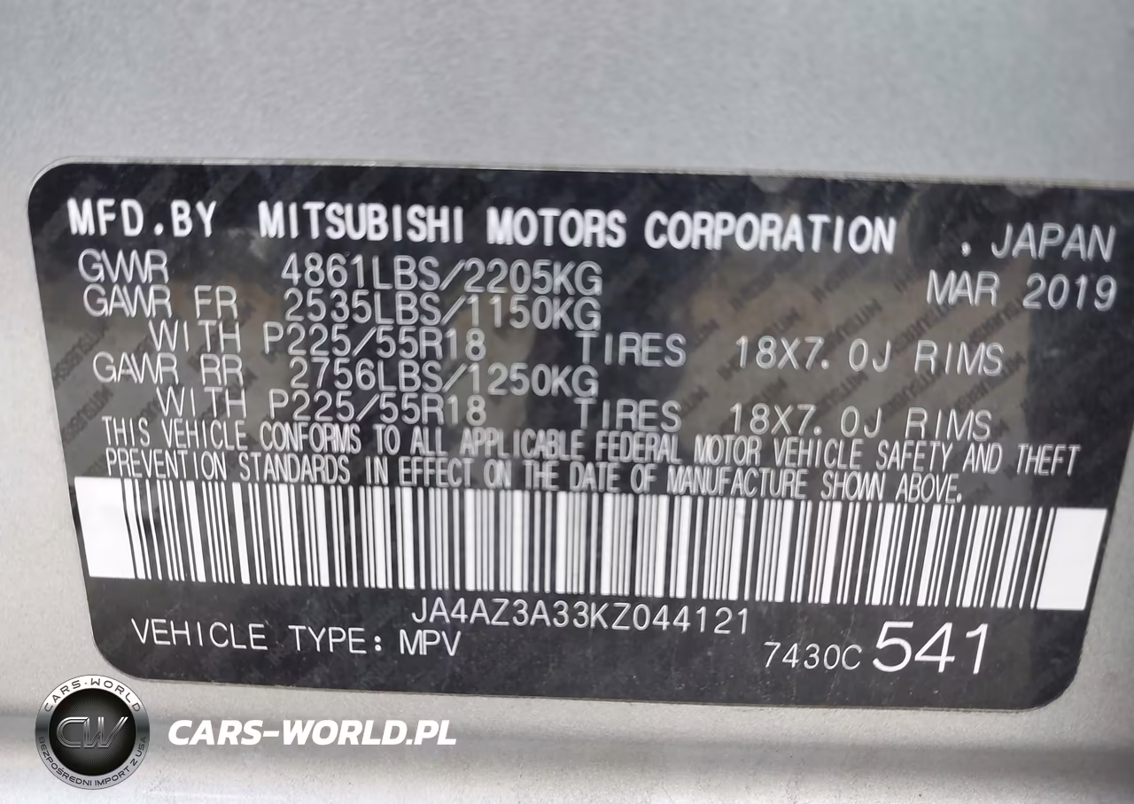 2019 Mitsubishi Outlander Se VIN:JA4AZ3A33KZ044121 - 9