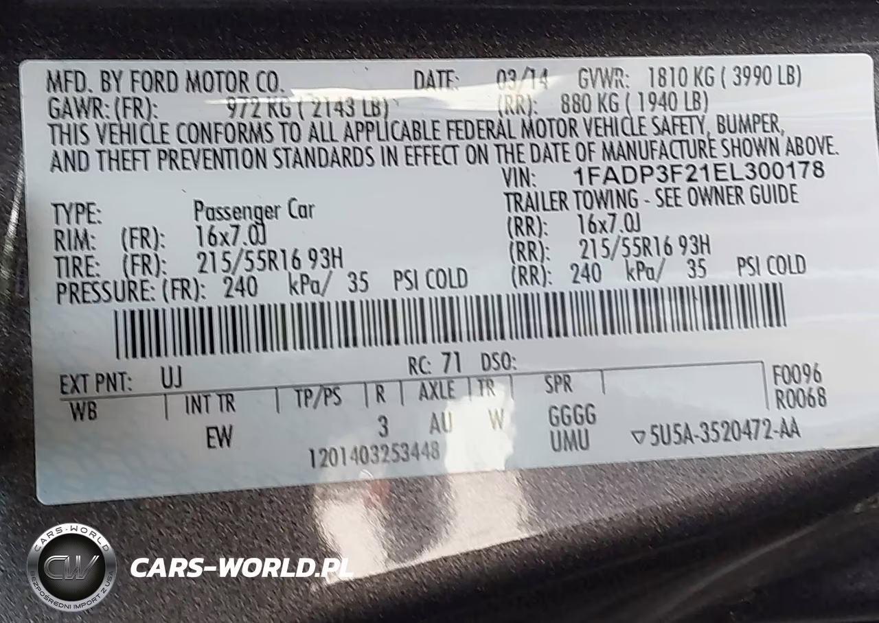 2014 Ford Focus Se VIN:1FADP3F21EL300178 - 9