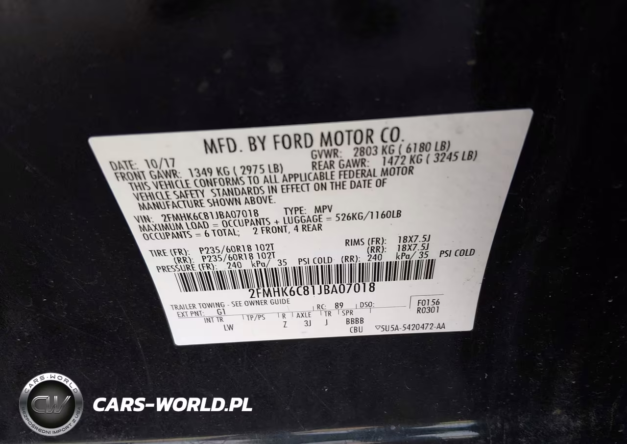 2018 Ford Flex Sel VIN:2FMHK6C81JBA07018 - 9