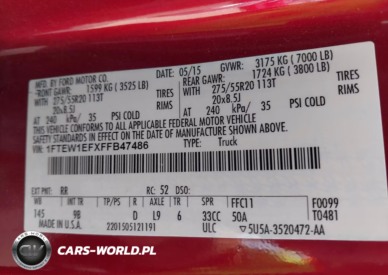2015 Ford F-150 Platinum VIN:1FTEW1EFXFFB47486 - 9