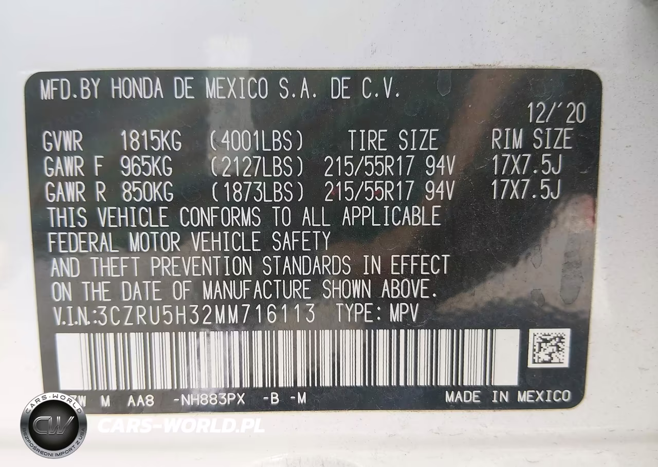 2021 Honda Hr-V Lx VIN:3CZRU5H32MM716113 - 9