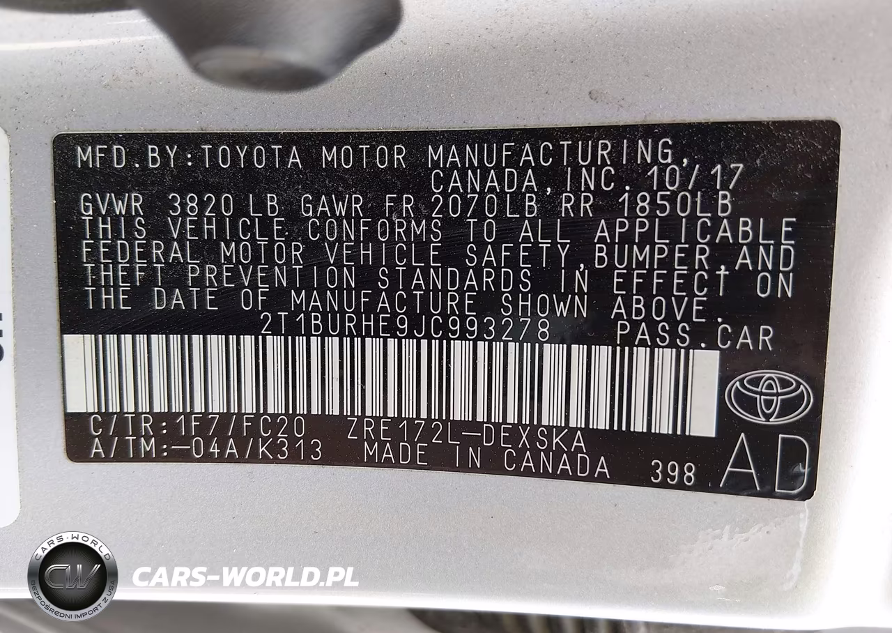 2018 Toyota Corolla Se VIN:2T1BURHE9JC993278 - 9