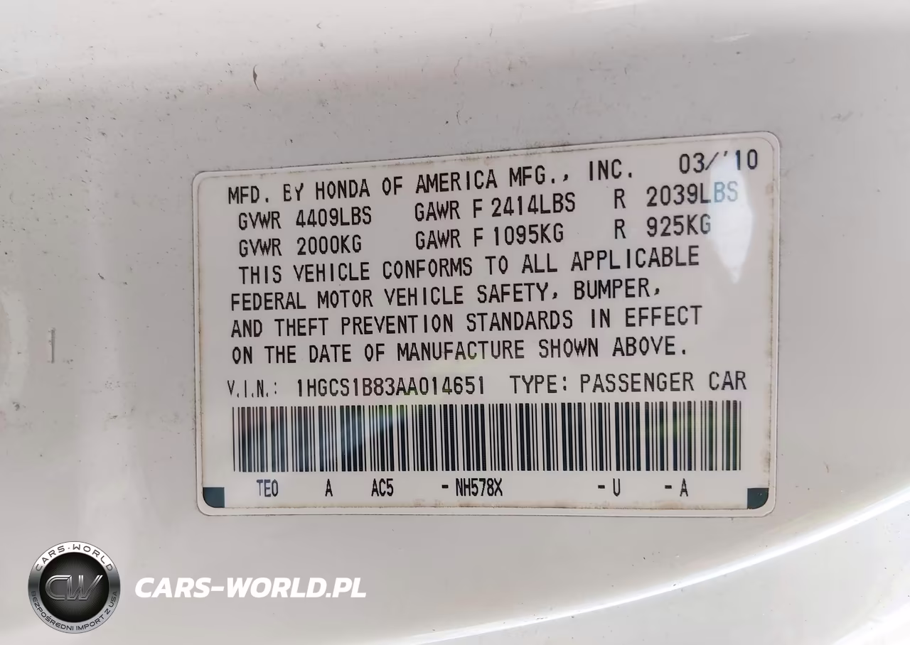 2010 Honda Accord Cpe 2.4 Ex-L-Ex-L VIN:1HGCS1B83AA014651 - 9