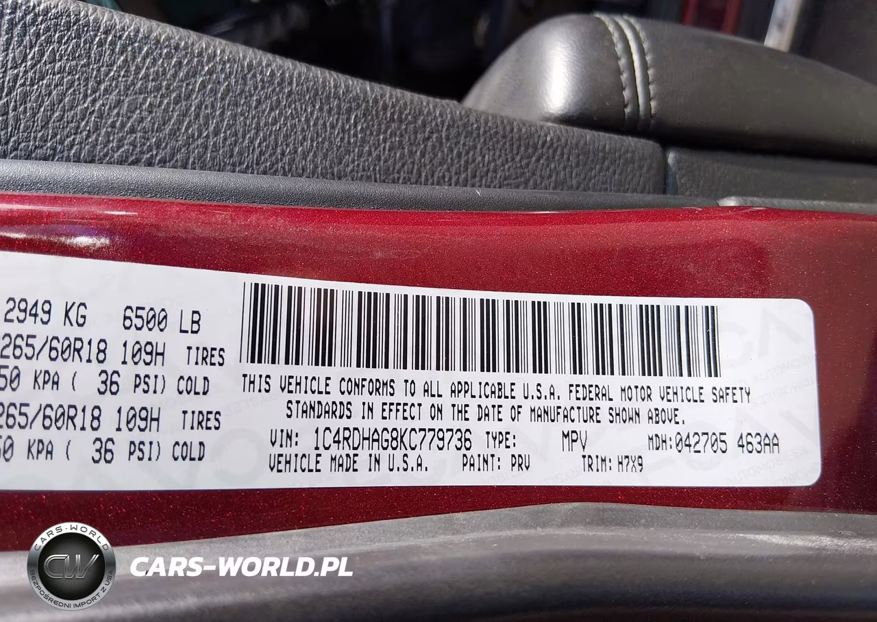 2019 Dodge Durango Sxt Plus Rwd VIN:1C4RDHAG8KC779736 - 9