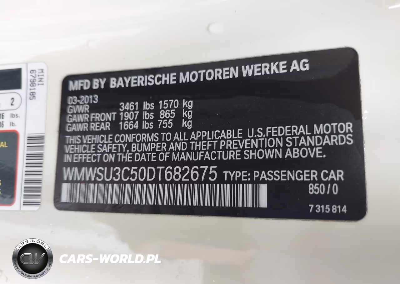 2013 Mini Hardtop Cooper VIN:WMWSU3C50DT682675 - 9