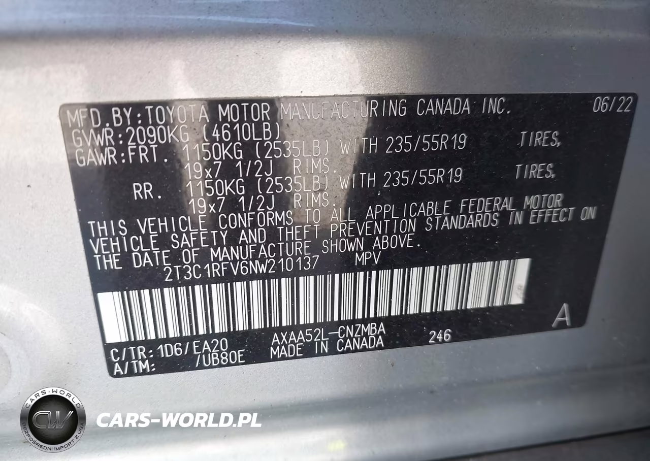 2022 Toyota Rav4 Xle Premium VIN:2T3C1RFV6NW210137 - 9