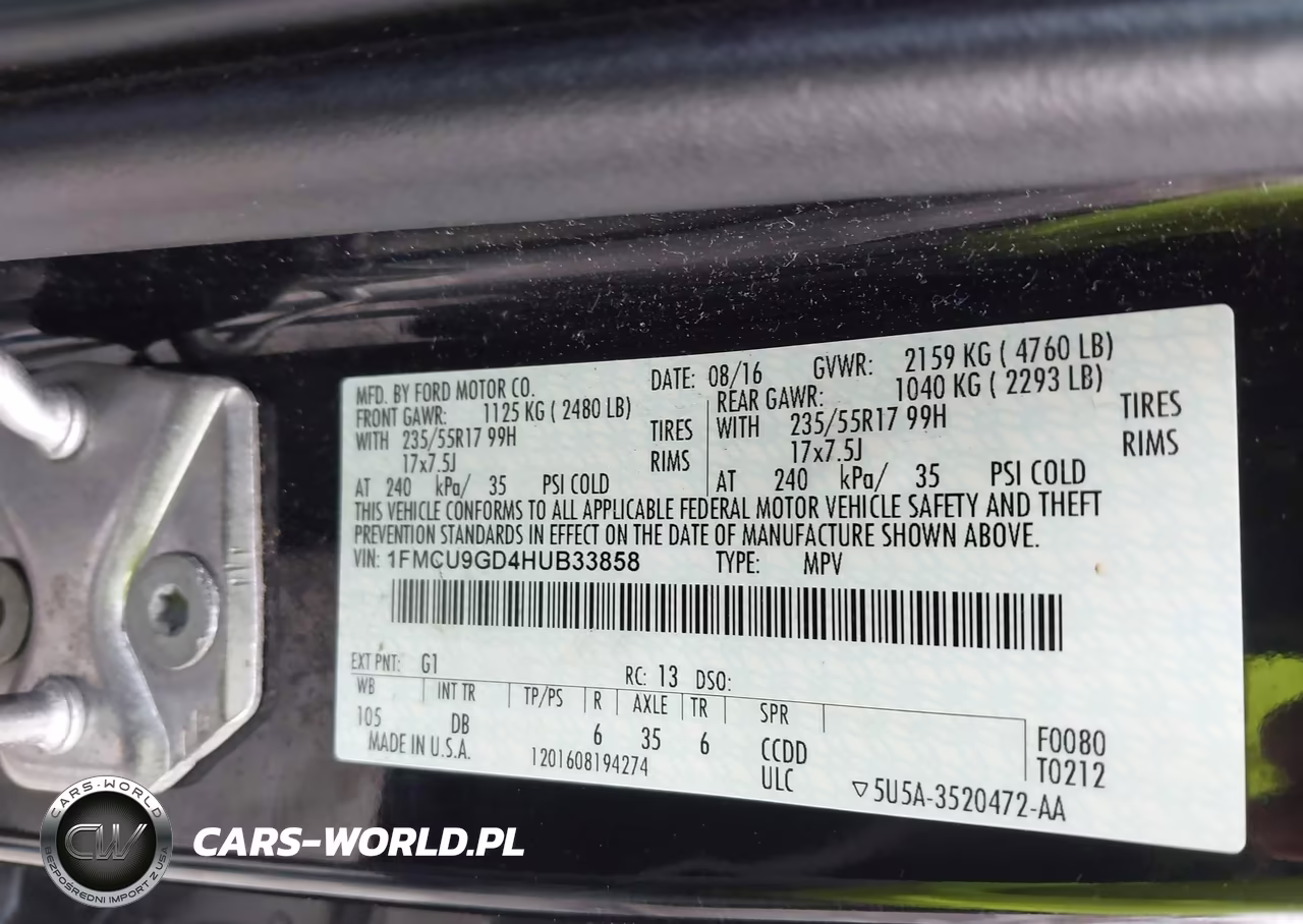 2017 Ford Escape Se VIN:1FMCU9GD4HUB33858 - 9