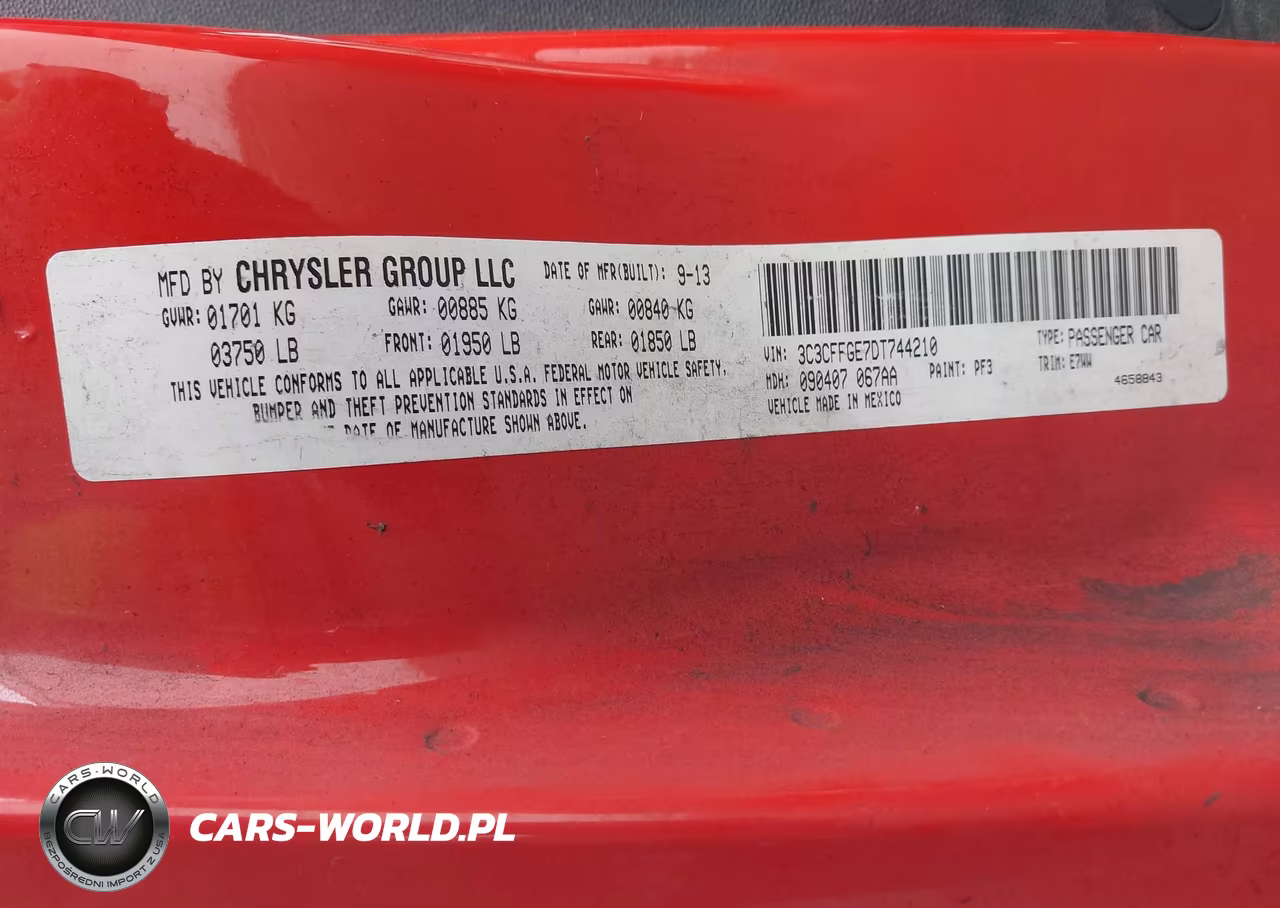 2013 Fiat 500E Battery Electric VIN:3C3CFFGE7DT744210 - 9