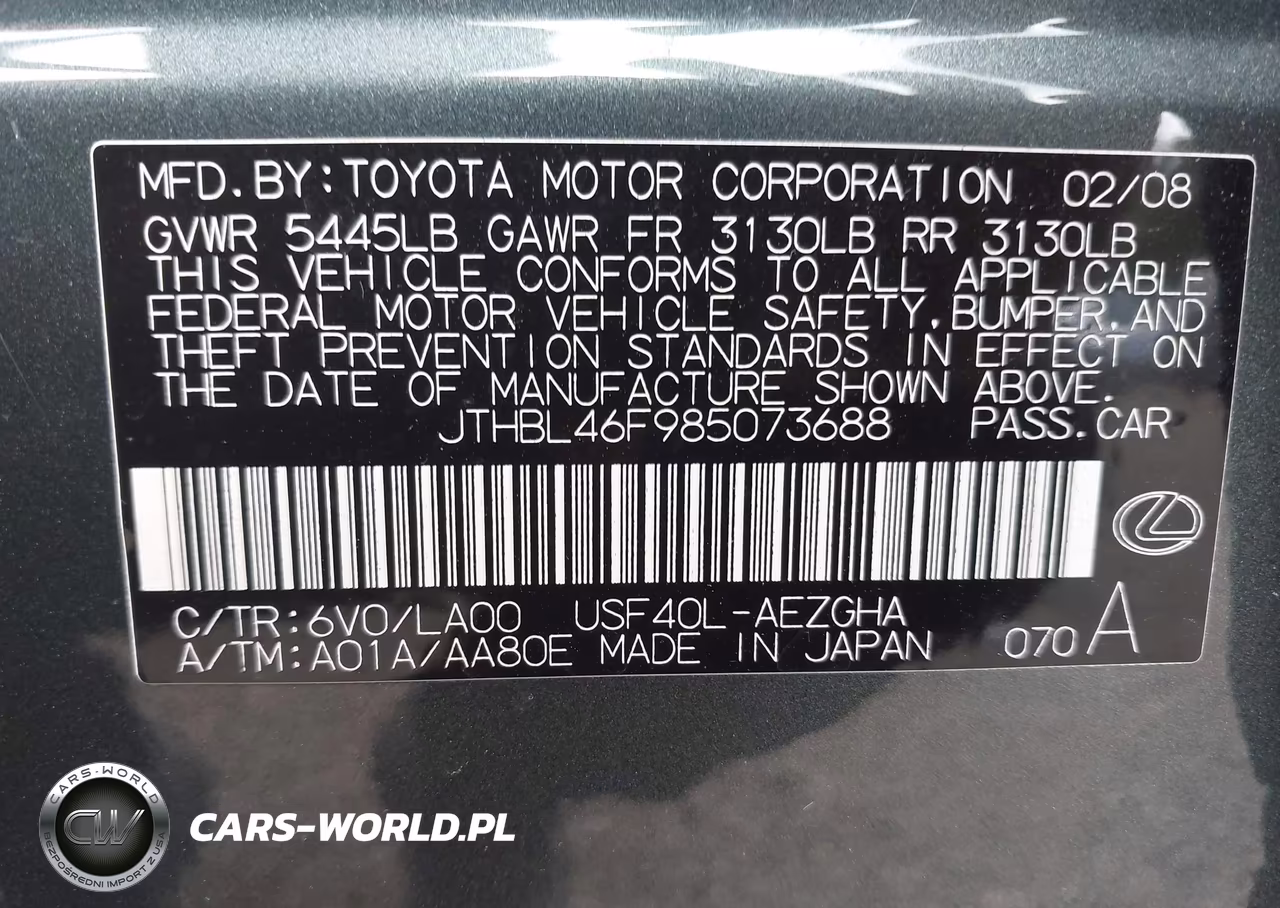 2008 Lexus Ls 460 VIN:JTHBL46F985073688 - 9