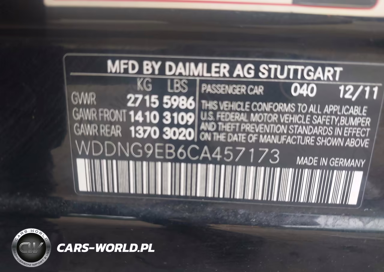 2012 Mercedes-Benz S 550 4Matic VIN:WDDNG9EB6CA457173 - 9