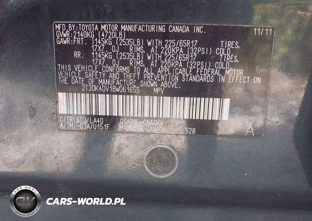 2011 Toyota Rav4 Limited V6 VIN:2T3DK4DV1BW061655 - 9